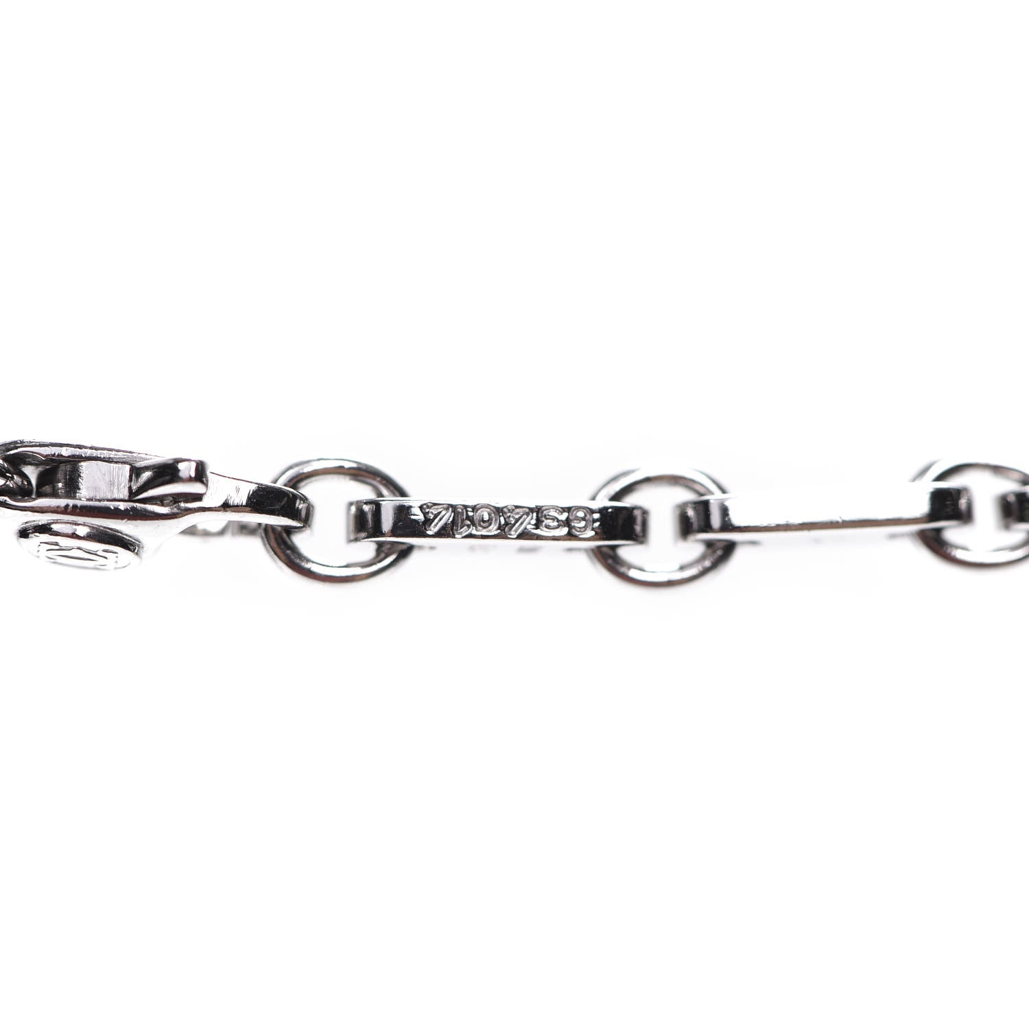 Cartier 18K White Gold Fidelity Bar Link Chain Necklace 5 of 6