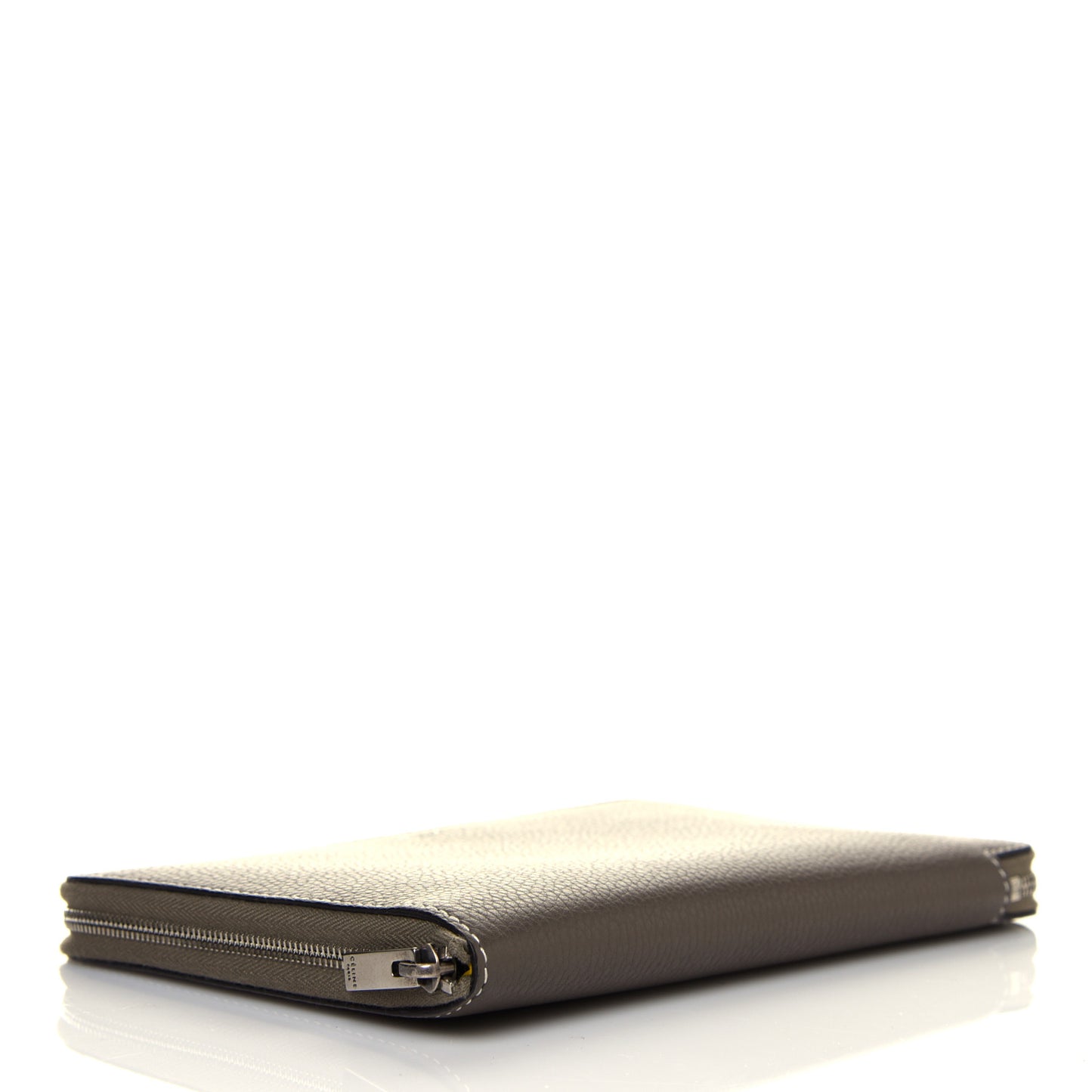 Drummed Calfskin Zip Around Multifunction Wallet Souris