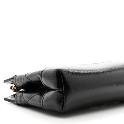 Chanel Shiny Lambskin Quilted Micro 31 Clutch With Chain Black 9 of 11