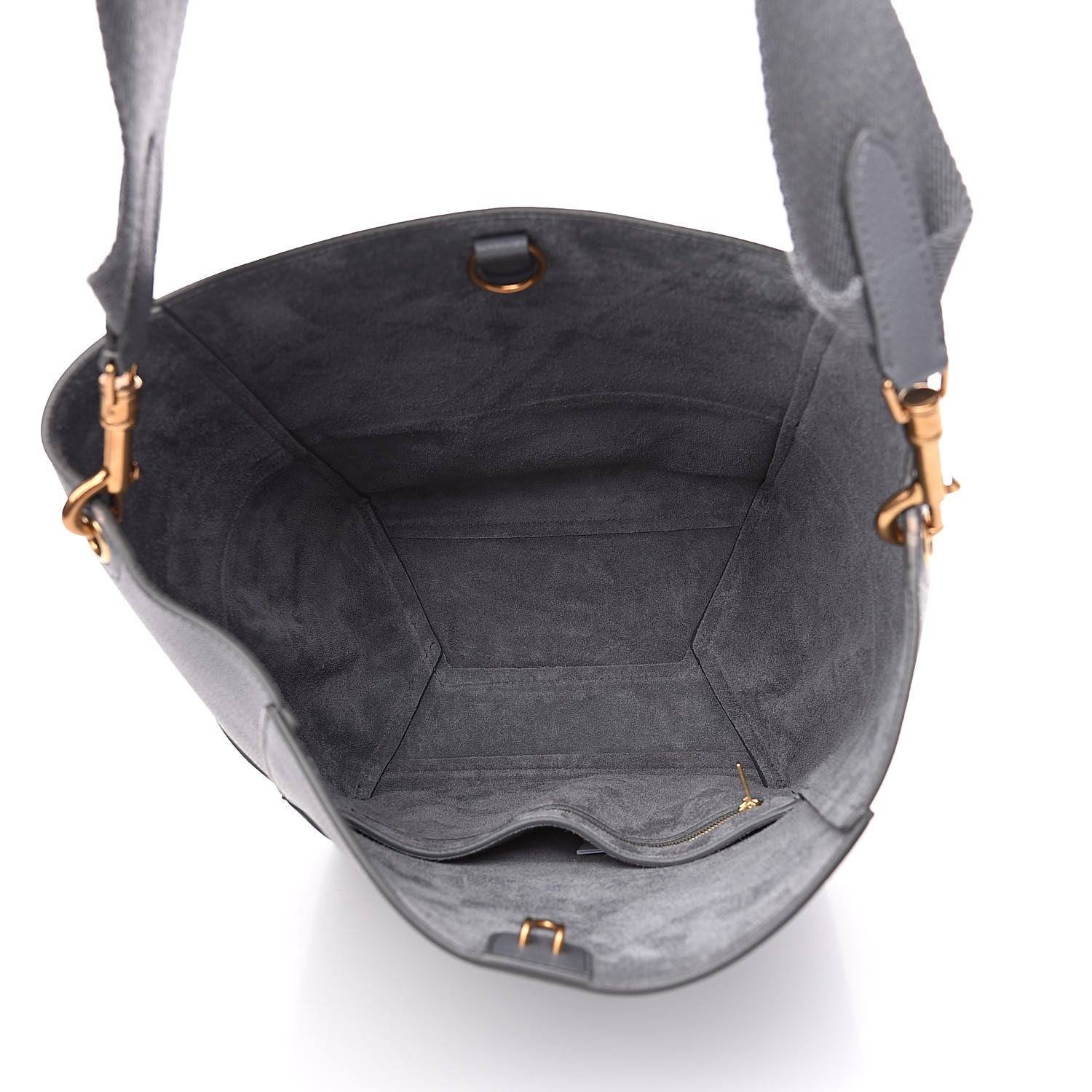 Celine Soft Grained Calfskin Sangle Bucket Bag Grey 5 of 8