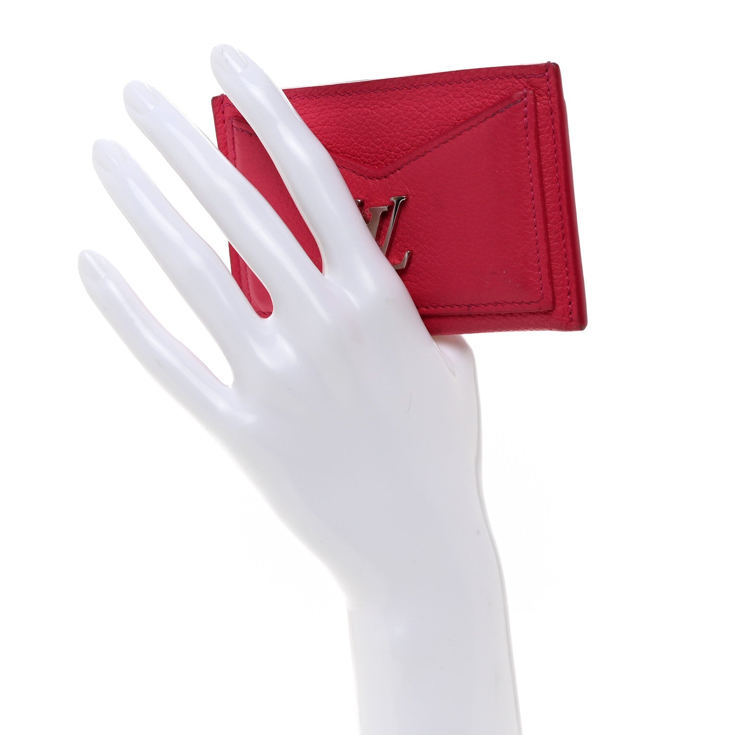 Louis Vuitton Calfskin Lockme Card Holder Hot Pink 2 of 6