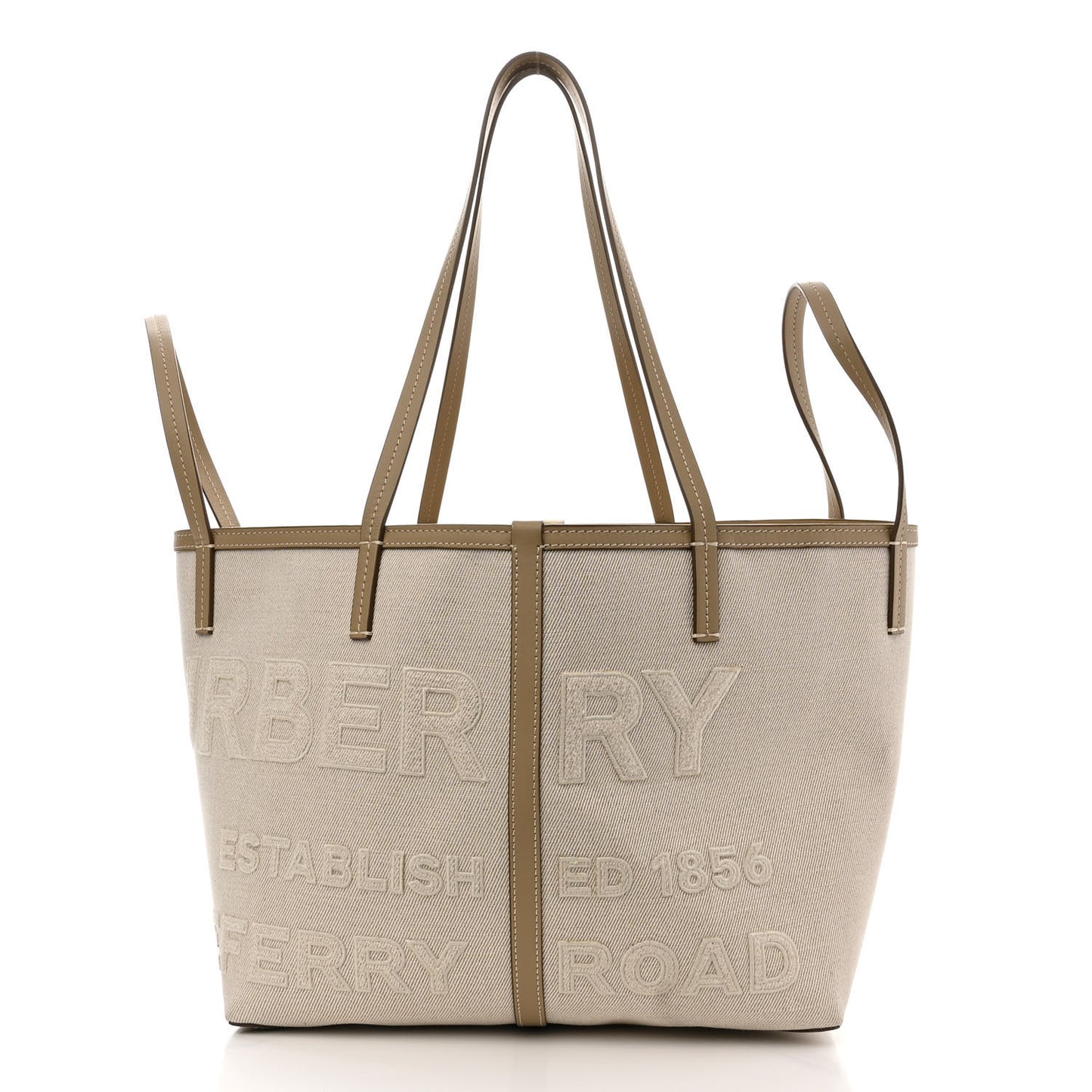 Cotton Canvas Mini Logo Horseferry Tote Bag Off White