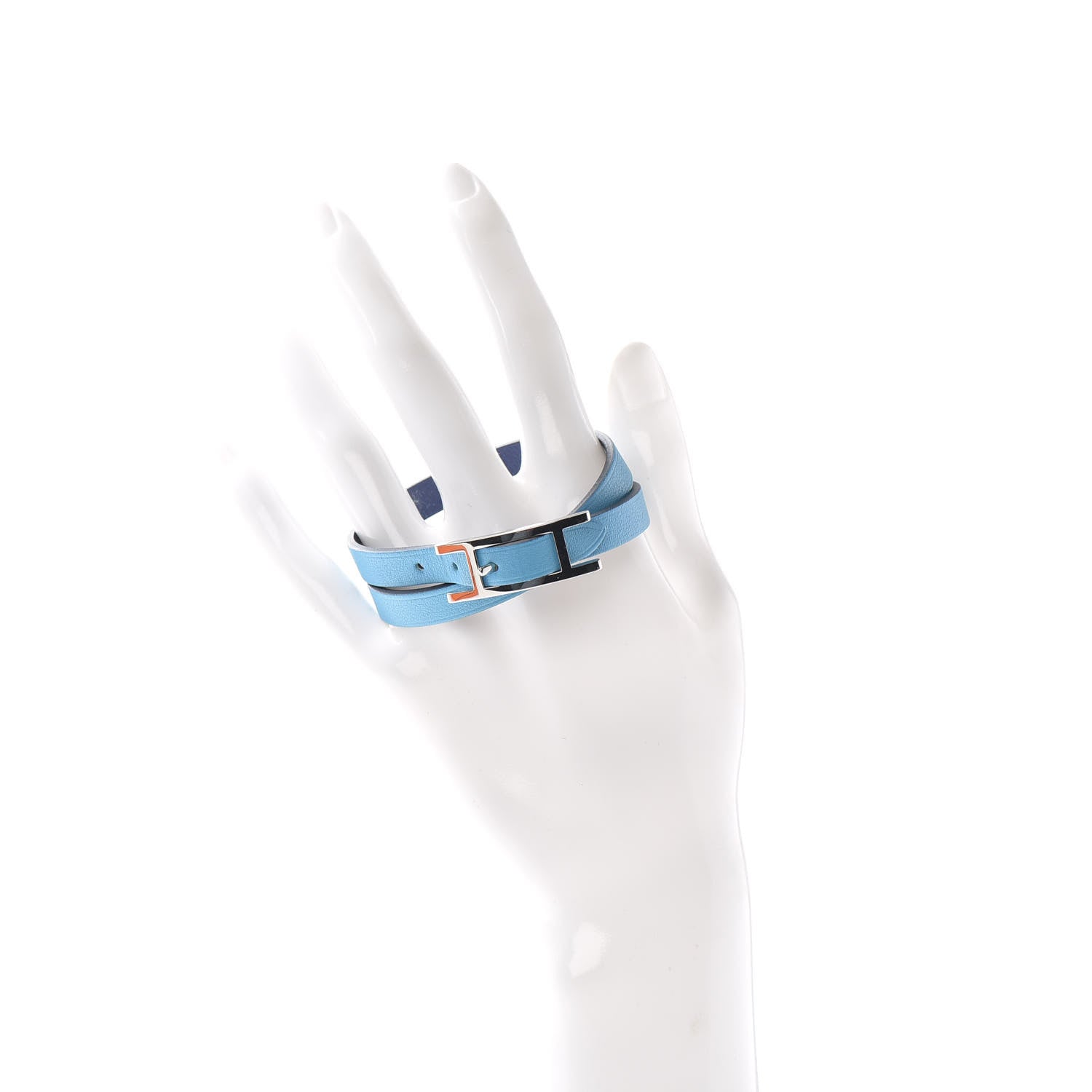 Hermes Swift Behapi Double Tour Reversible Bracelet Turquoise Iris 2 of 3