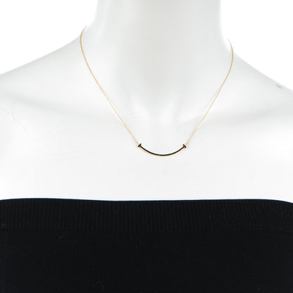 Tiffany 18K Yellow Gold Small T Smile Pendant Necklace 2 of 5