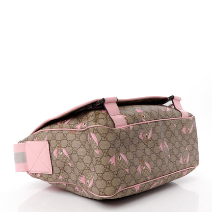 Gucci GG Supreme Monogram Zoo Birds Messenger Print Diaper Bag Pink 4 of 19