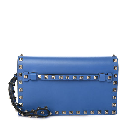 Valentino Garavani Nappa Small Rockstud Wristlet Clutch Light Sapphire 1 of 9