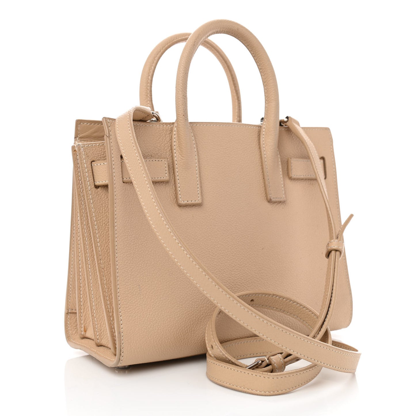 Grained Calfskin Nano Sac De Jour Dark Beige