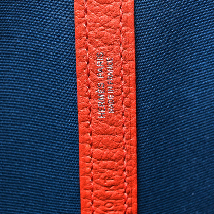 Hermes Toile Negonda Garden Party Tote 36 MM  Bleu Zanzibar Capucine 6 of 10
