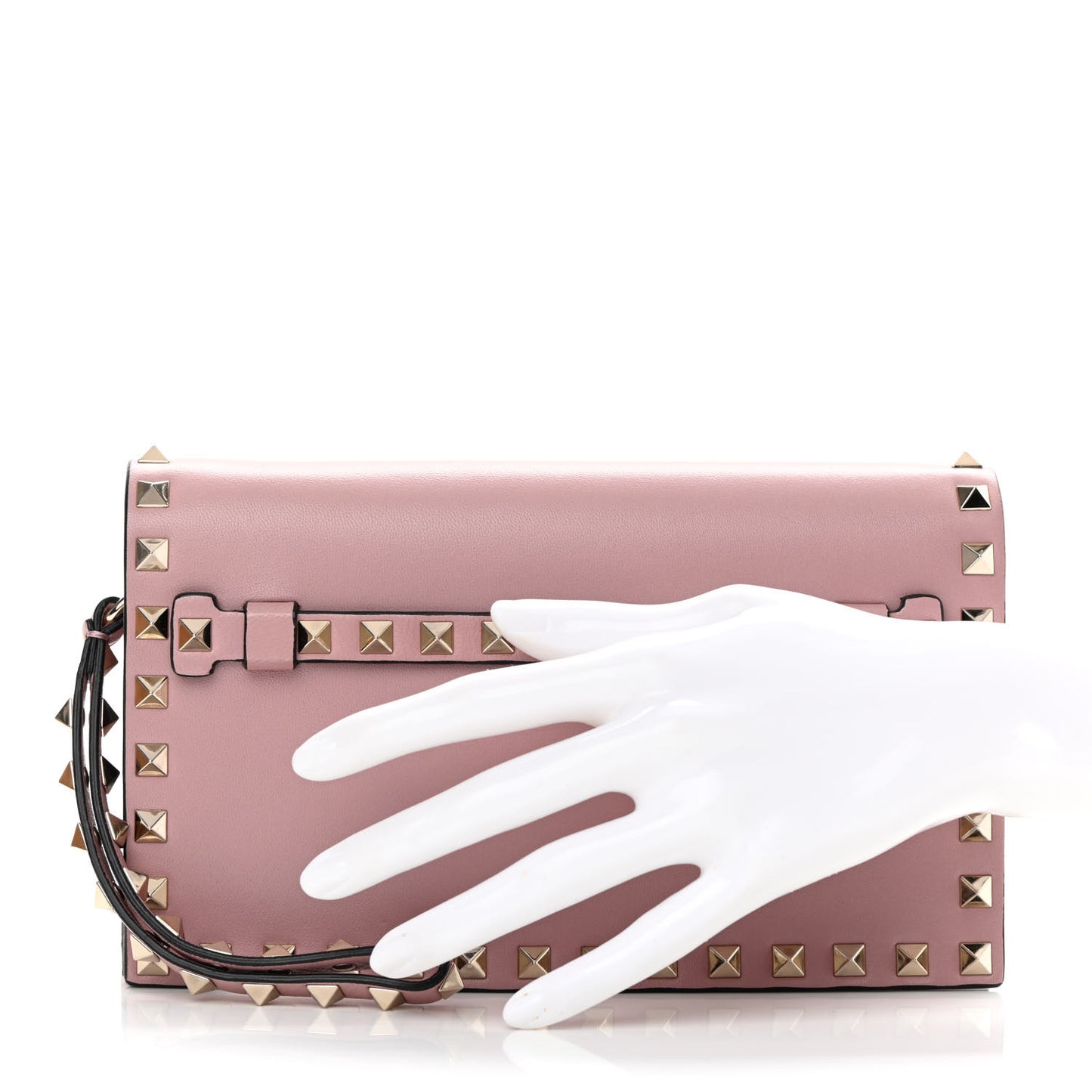 Nappa Small Rockstud Wristlet Clutch Poudre