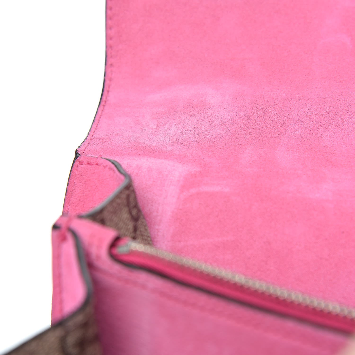 Gucci GG Supreme Monogram Suede Pierced Heart Embroidered Medium Dionysus Shoulder Bag Beige Ebony Pink Tropical Flower 18 of 20