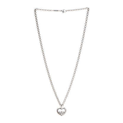 Chopard 18K White Gold 5 Happy Diamonds Icons Heart Pendant Necklace 3 of 5