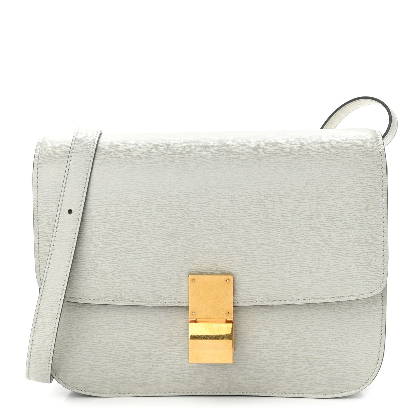Liege Calfskin Medium Classic Box Flap Bag Pale Grey
