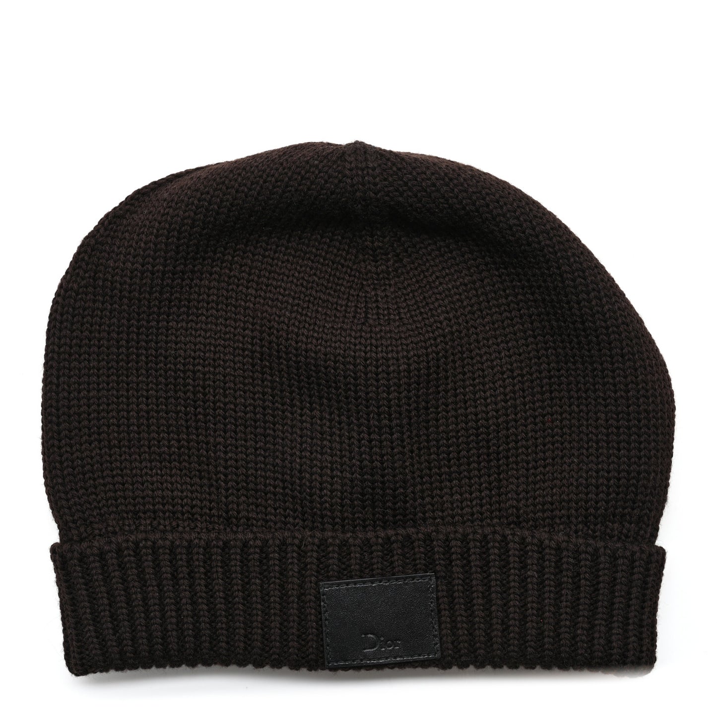 Wool Knit Beanie Dark Brown