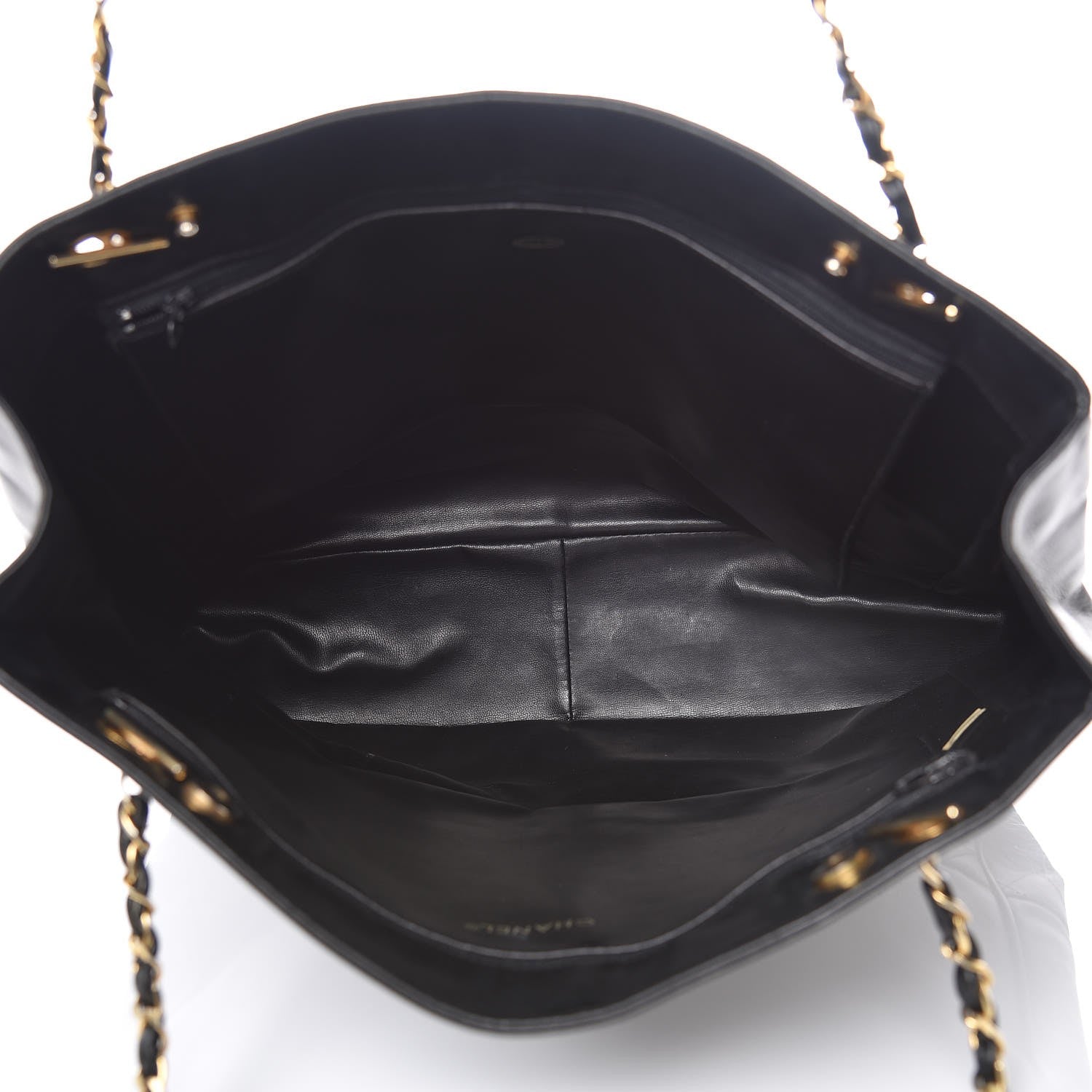 Chanel Lambskin Quilted Shopping Tote Black 5 of 11