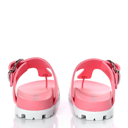 Prada EVA Rubber Buckled Lug Sole 20mm Thong Sandals 39 Begonia 5 of 8