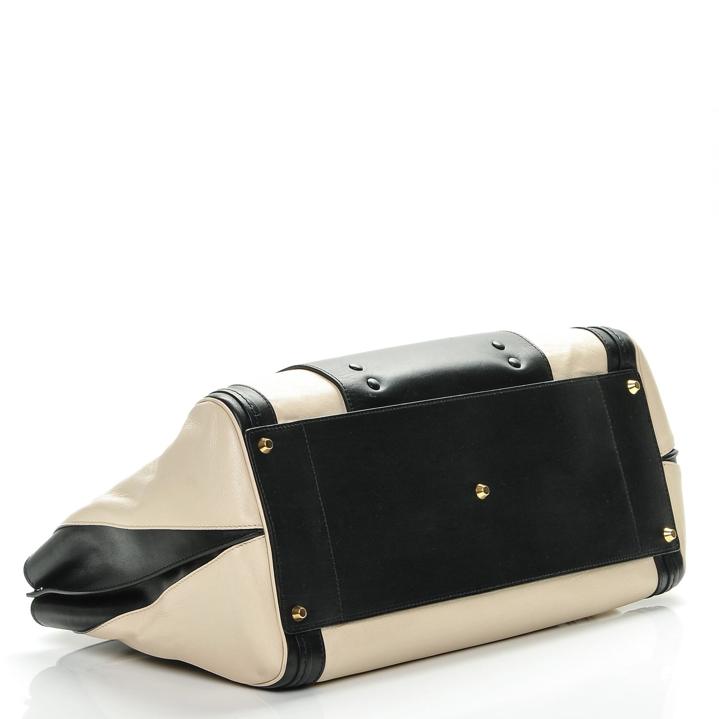 Sheepskin Calfskin Large Alice Satchel Husky White