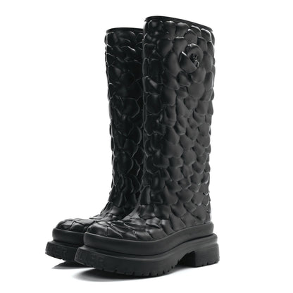 Valentino Garavani Rubber Atelier 03 Rose Edition 30/50mm Tall Rainboots 38 Black 3 of 9