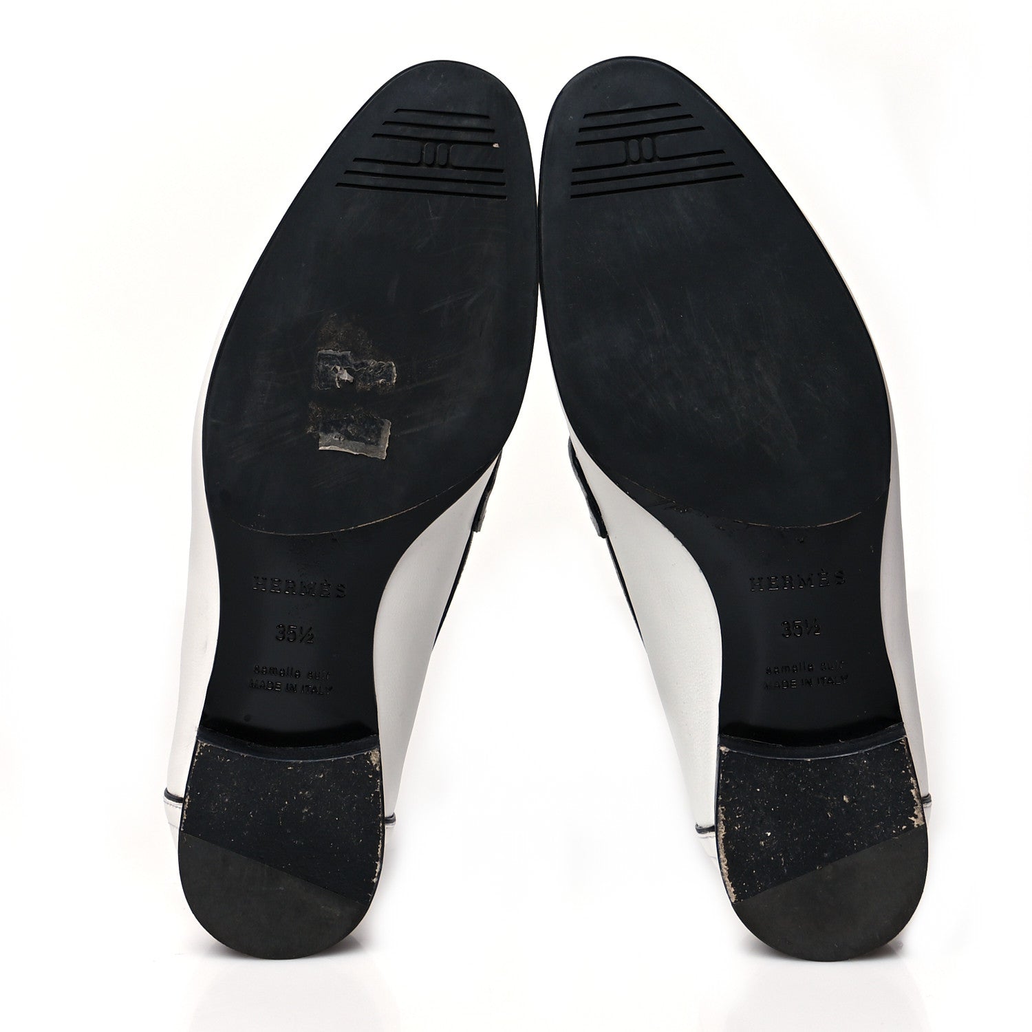 Hermes Calfskin Womens Paris Loafers 35.5 White 5 of 9