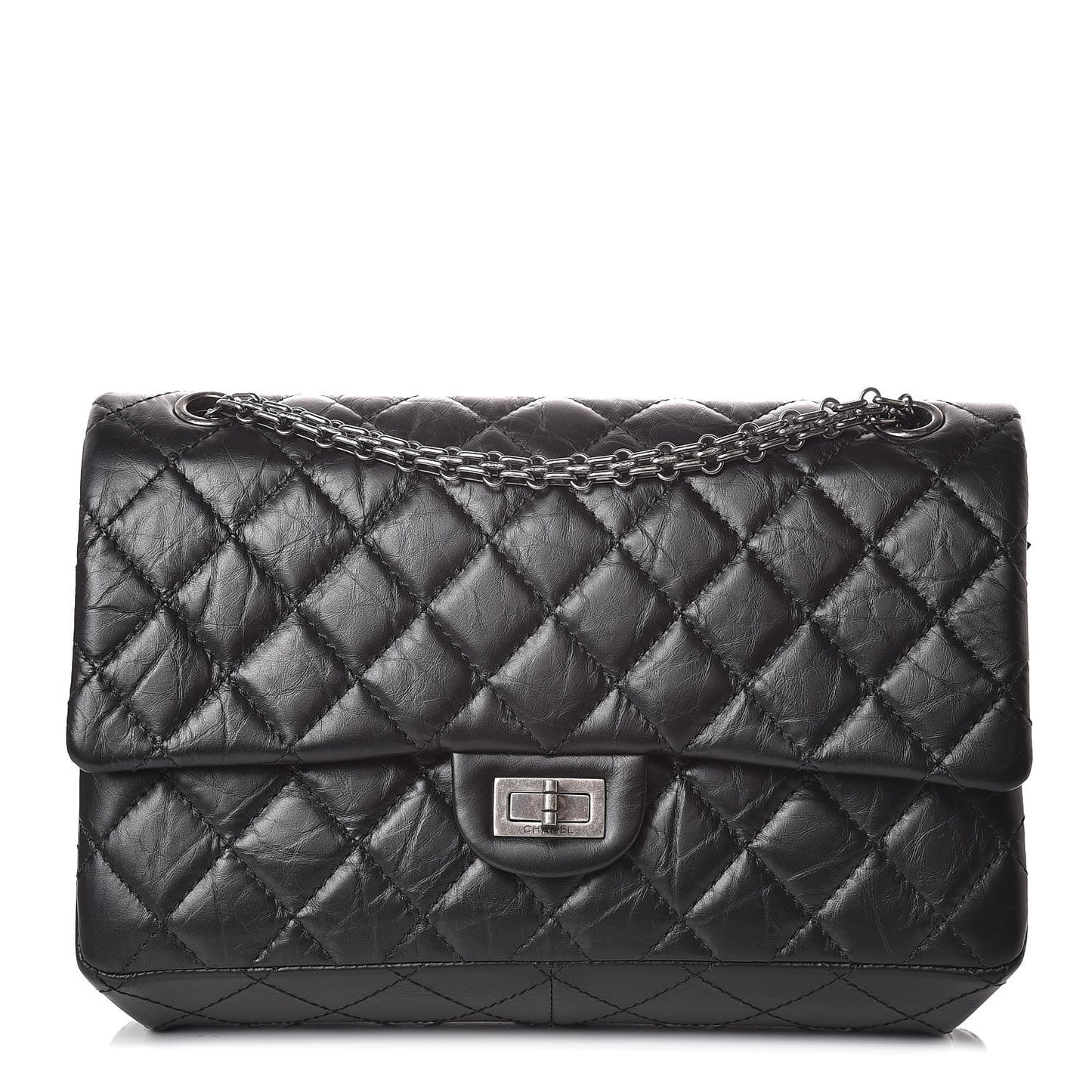 Aged Calfskin Quilted 2.55 Reissue 226 Flap Black