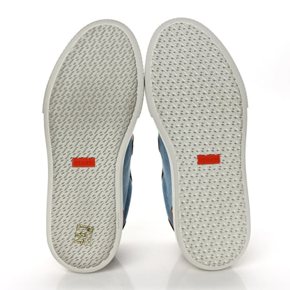 Hermes Denim Calfskin Day Sneakers 40 Blue Clair Gold 6 of 8
