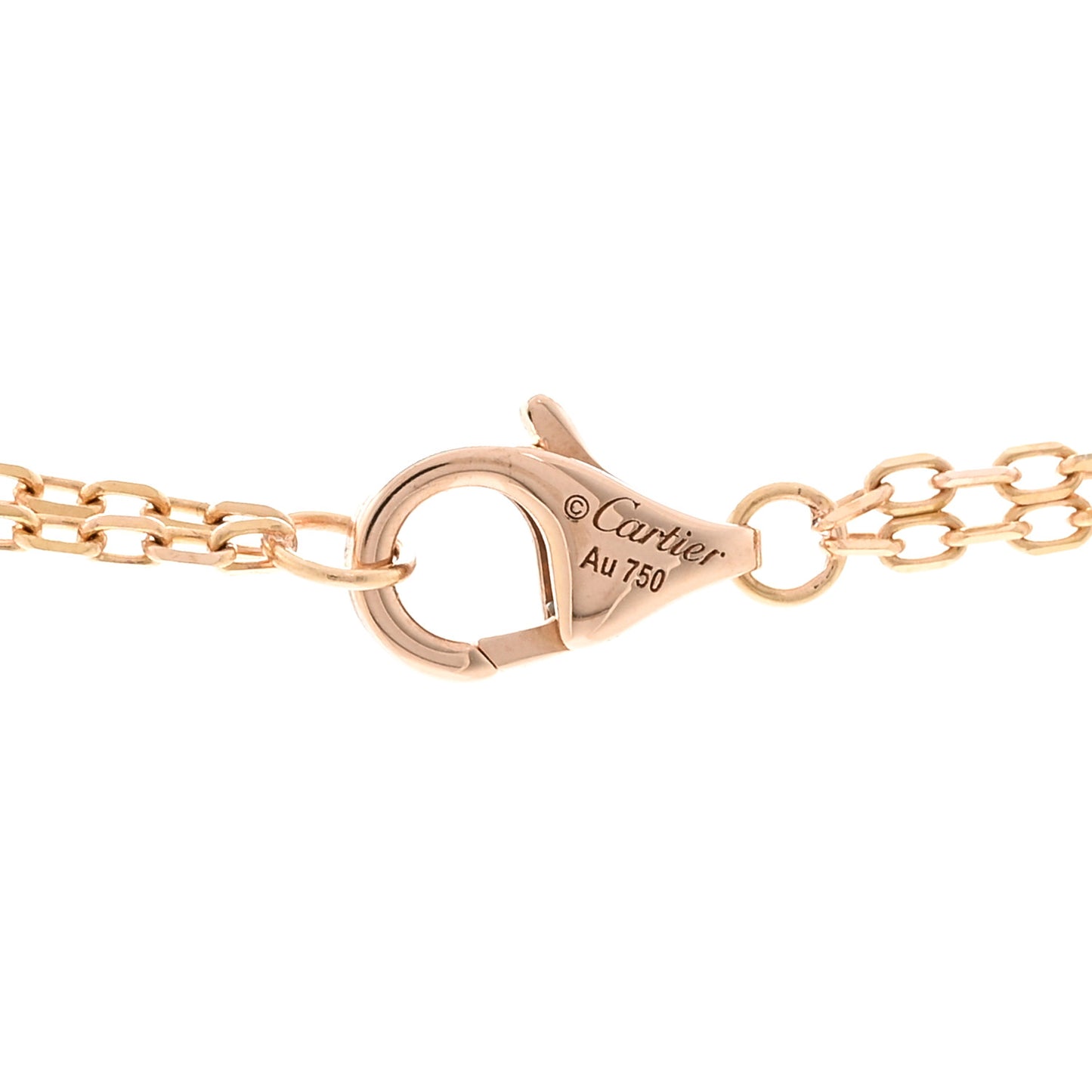 18K Pink Gold 2 Diamond LOVE Necklace