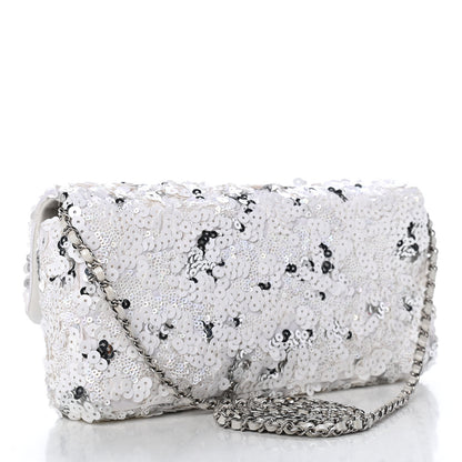 Chanel Sequin East West Flap Dark White 2 of 14