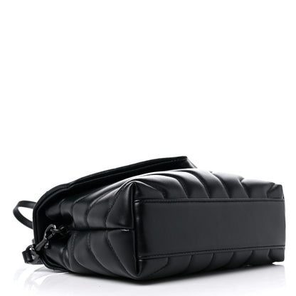 Saint Laurent Calfskin Y Quilted Monogram Monochrome Toy Loulou Crossbody Bag Black 4 of 11