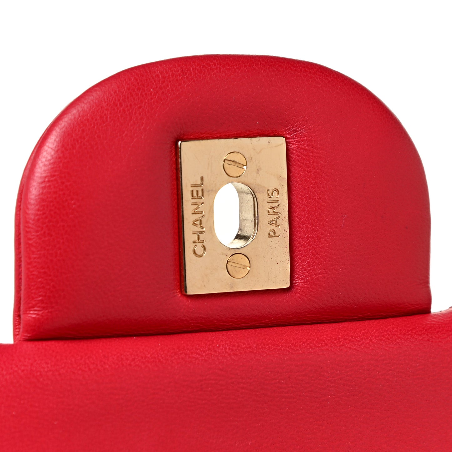 Lambskin Quilted Jumbo Double Flap Red