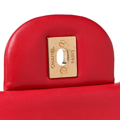 Chanel Lambskin Quilted Jumbo Double Flap Red 14 of 14