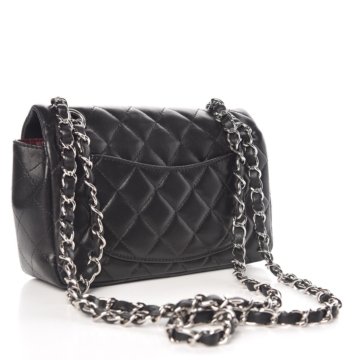 Chanel Lambskin Quilted Mini Rectangular Flap Black 3 of 9