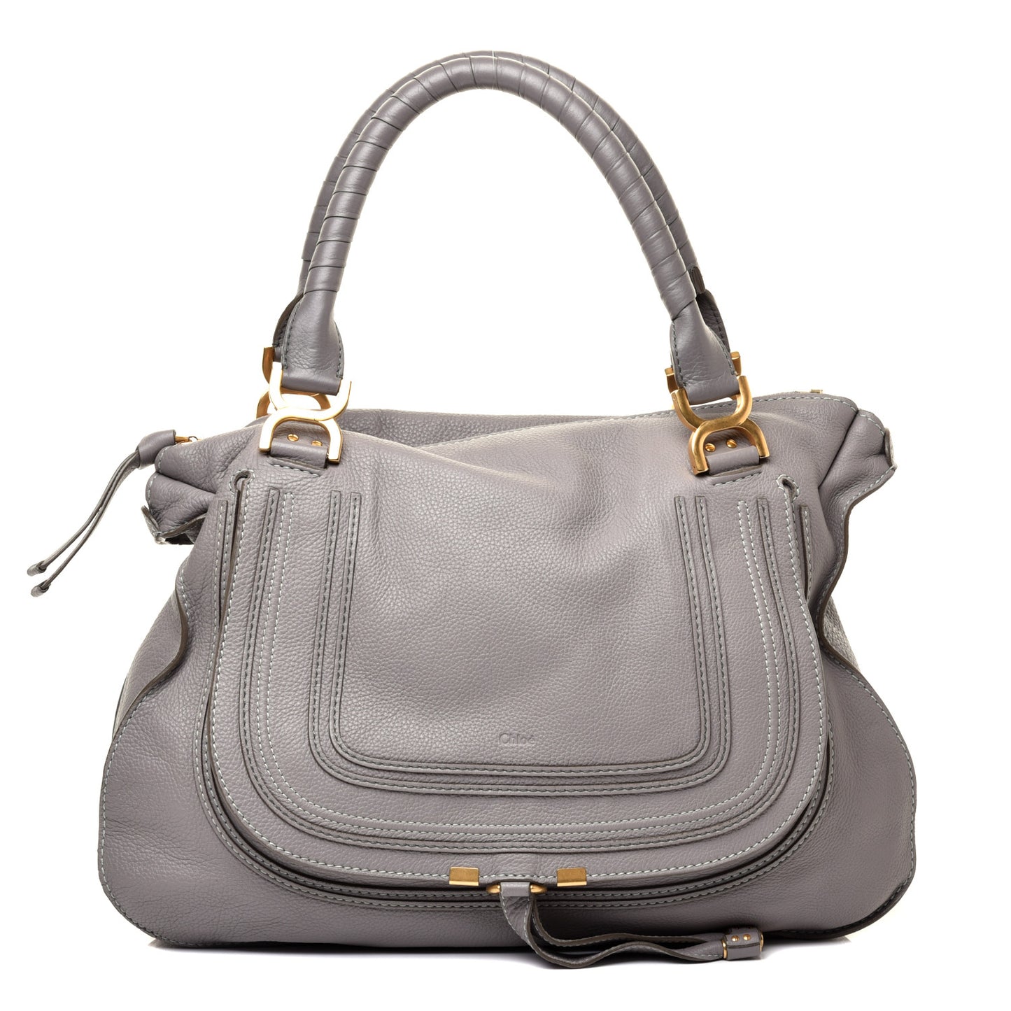 Calfskin Large Marcie Satchel Cashmere Grey