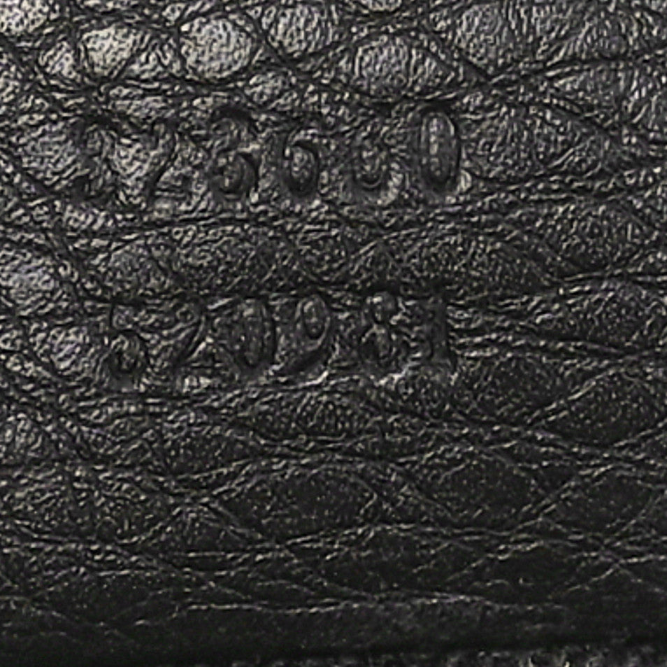Gucci Pebbled Calfskin Medium Bamboo Shopper Tote Black 7 of 10