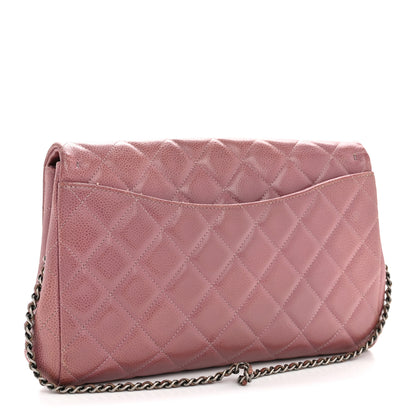 Chanel Caviar Quilted Clutch With Chain Flap Purple 3 of 16