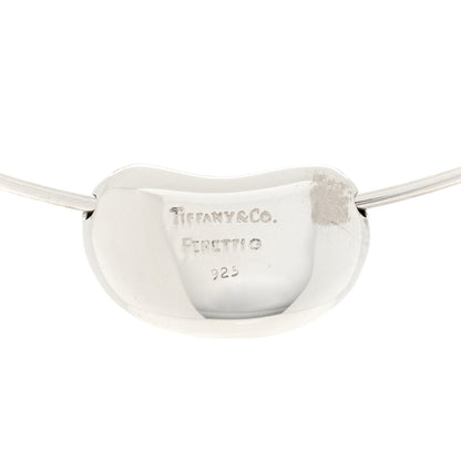 Tiffany Sterling Silver 25mm Elsa Peretti Bean Pendant Wire Necklace 4 of 5