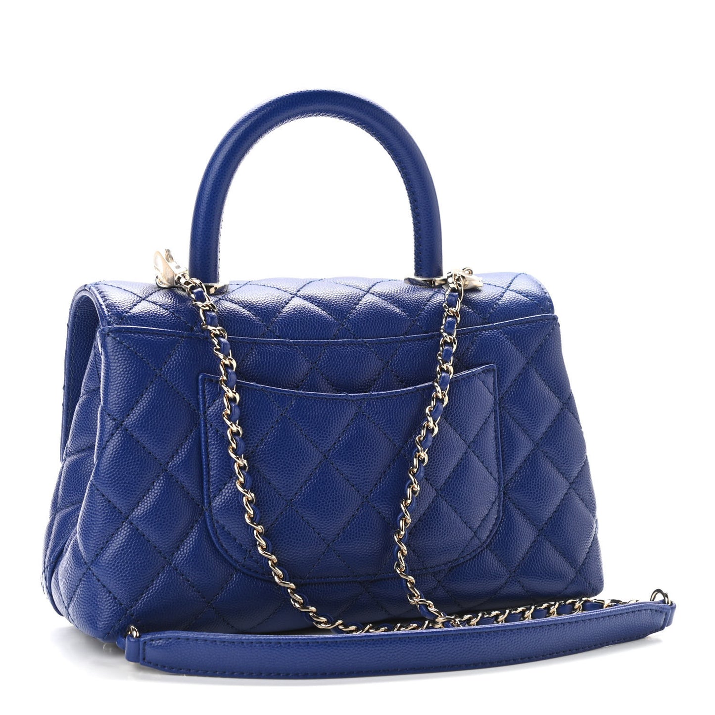 Caviar Quilted Mini Coco Handle Flap Blue
