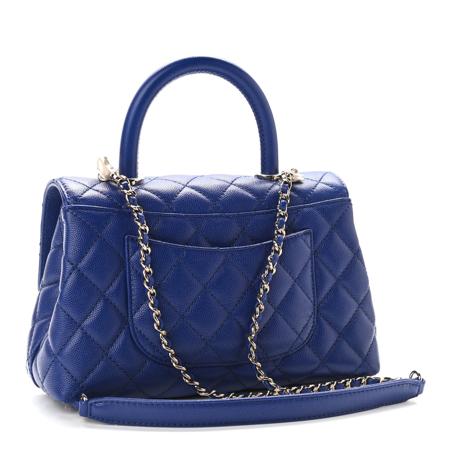 Chanel Caviar Quilted Mini Coco Handle Flap Blue 2 of 9