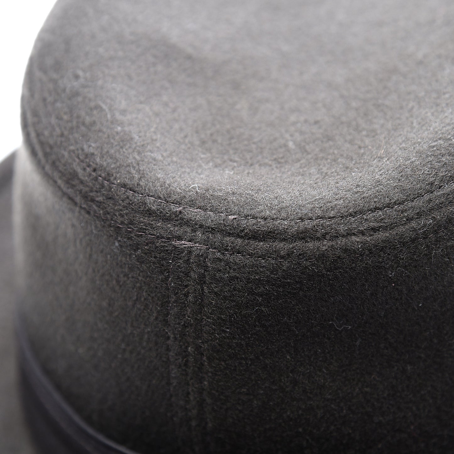 Cashmere Deerskin Funk Drap Hat 61 Ecorce Marron