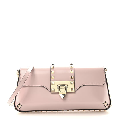 Valentino Garavani Brushed Calfskin Rockstud Flip Lock Chain Shoulder Bag Rose Quartz 1 of 9