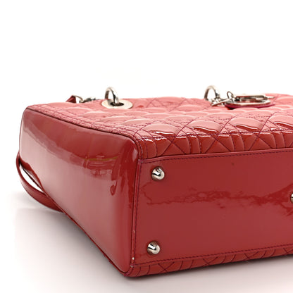 Christian Dior Patent Cannage Large Lady Dior Red 9 of 13