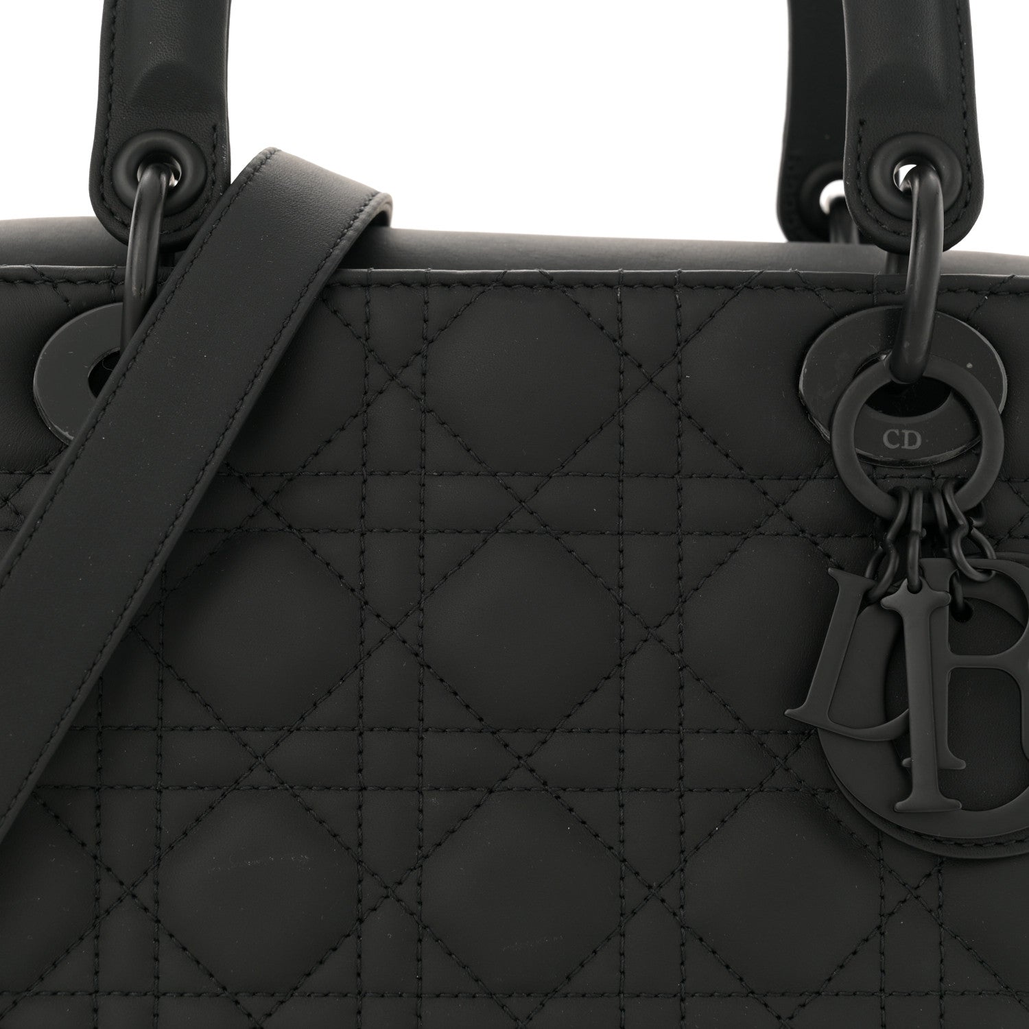 Christian Dior Ultra Matte Calfskin Cannage Medium Lady Dior Black 8 of 13