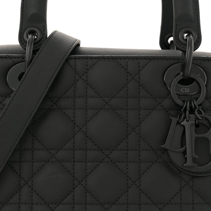 Christian Dior Ultra Matte Calfskin Cannage Medium Lady Dior Black 8 of 13