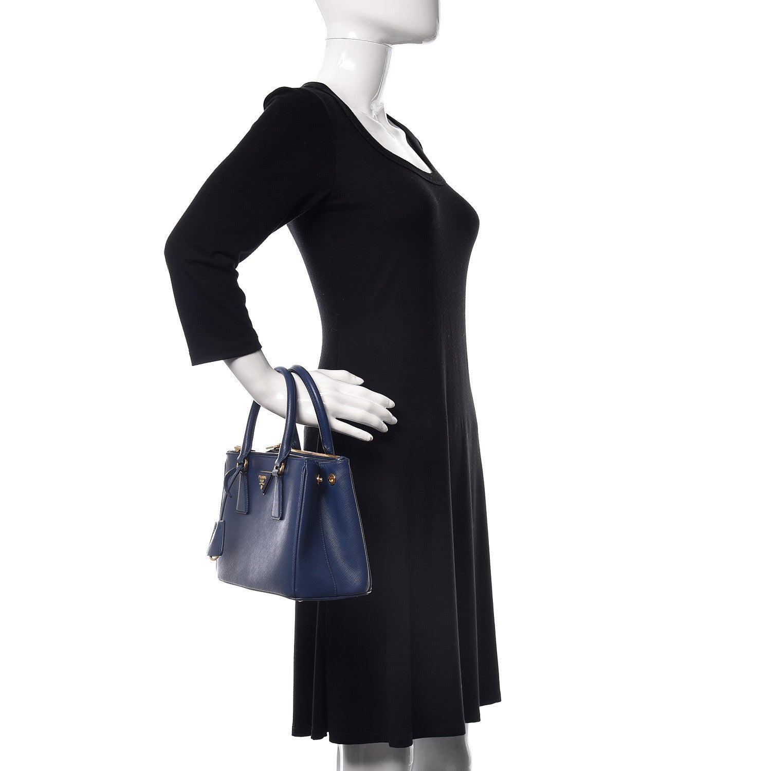 Prada Saffiano Lux Small Galleria Double Zip Tote Bluette 3 of 14