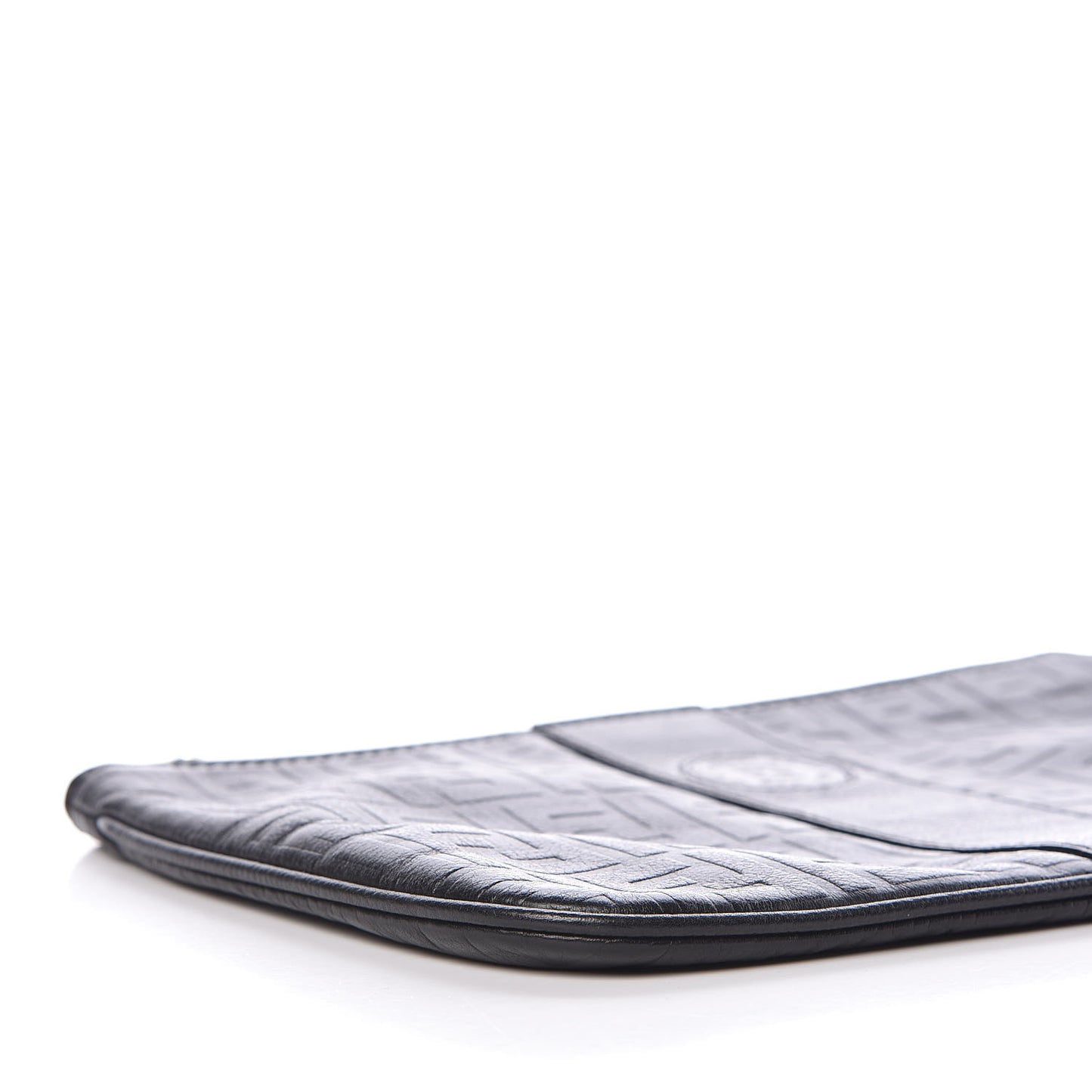 Calfskin FF Embossed Pouch Black