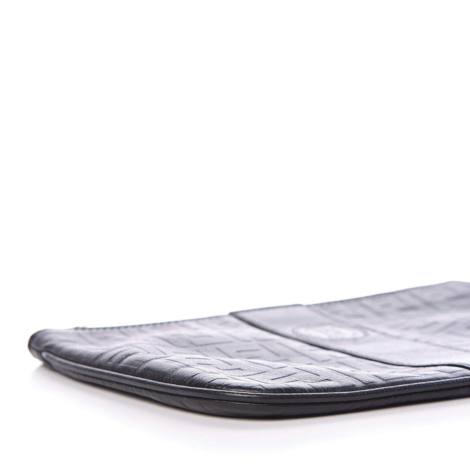 Fendi Calfskin FF Embossed Pouch Black 10 of 11