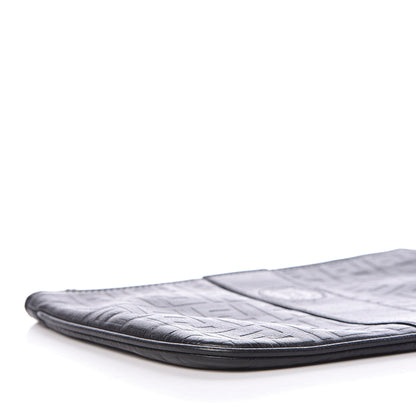 Fendi Calfskin FF Embossed Pouch Black 10 of 11