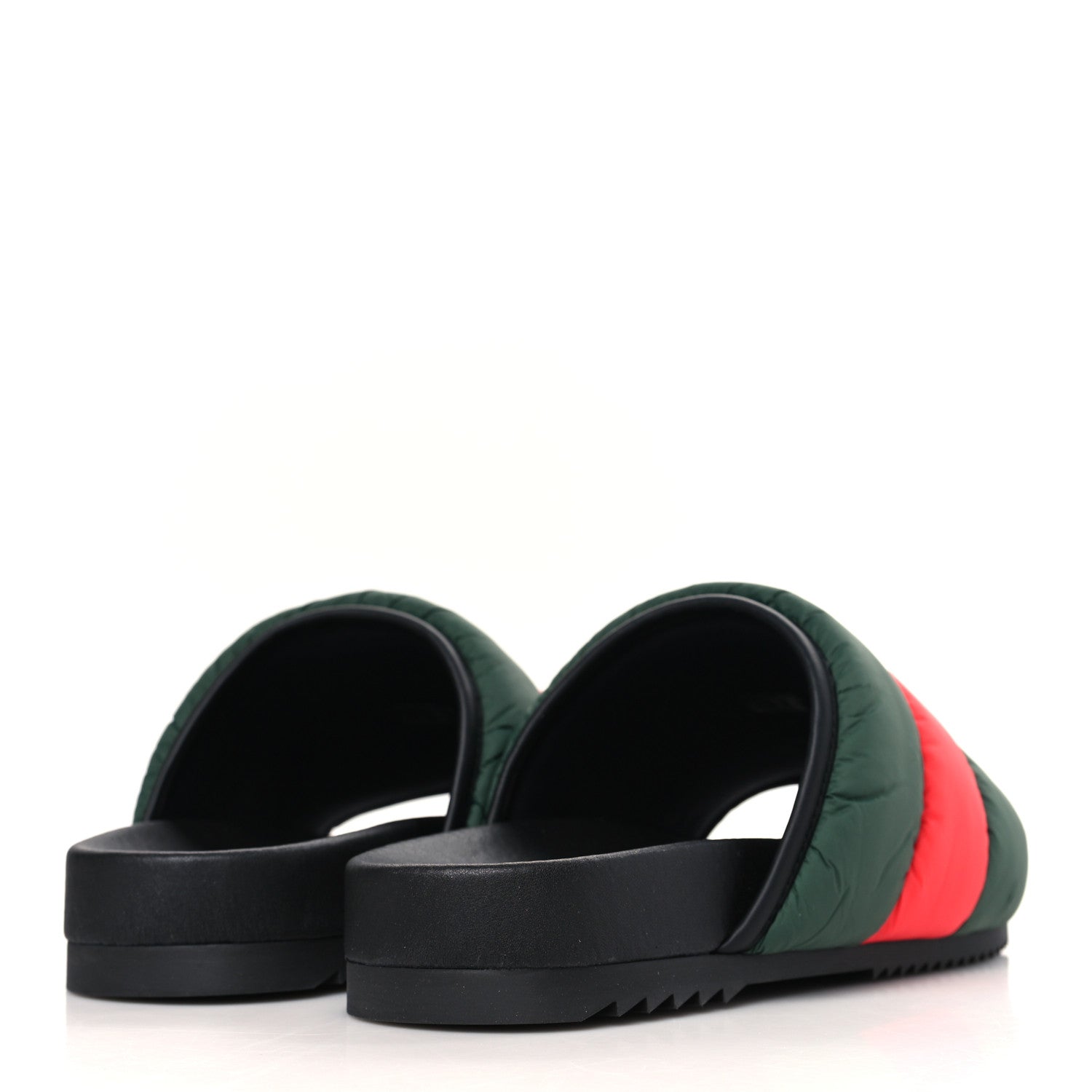 Gucci Nylon Web Womens Slide Sandals 38 Black Green Red 4 of 7