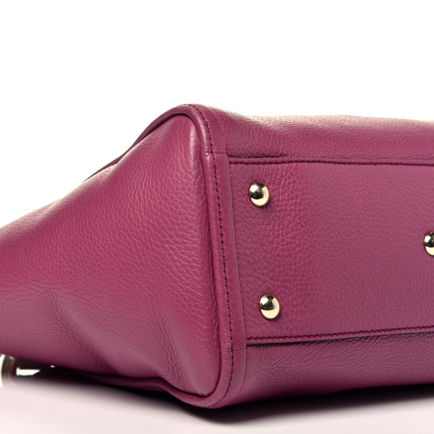 Gucci Pebbled Calfskin Small Soho Top Handle Bag Peonia Flower 9 of 10