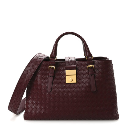 Bottega Veneta Light Calf Intrecciato Small Roma Dark Red 1 of 10