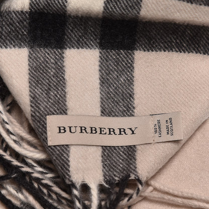 Burberry Cashmere Giant Check Skinny Scarf Stone 5 of 5