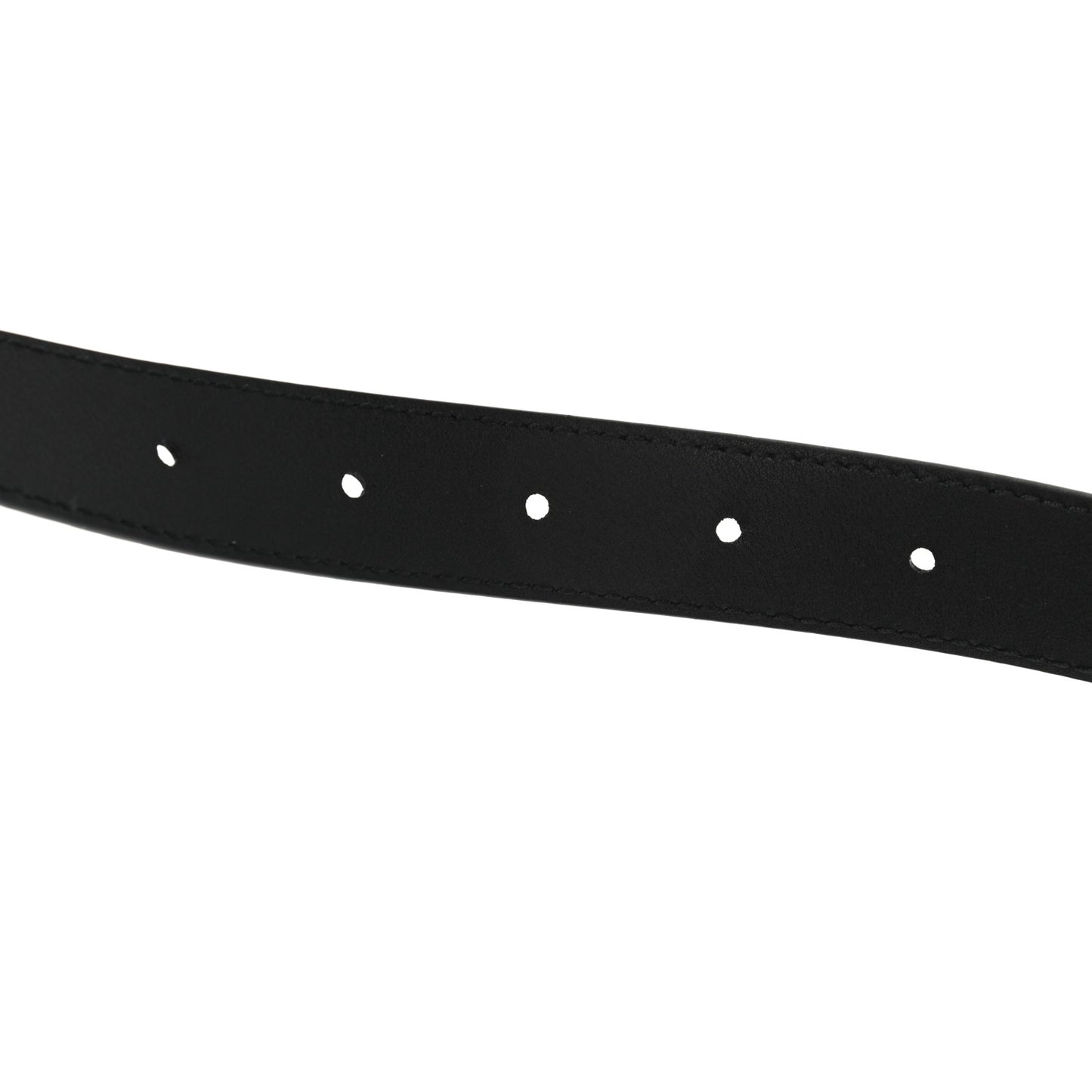Shiny Calfskin Crocodile Embossed BB 25mm Thin Belt 80 32 Black